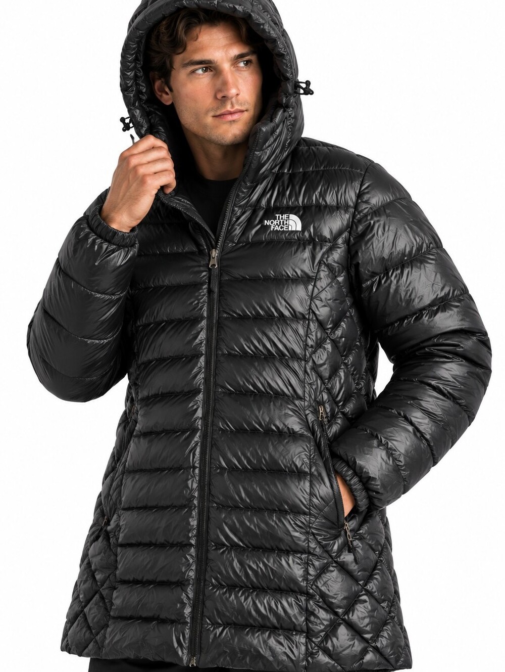 The North Face Summit Series Goose Down Hooded Long Puffer Jacket Black M EUC